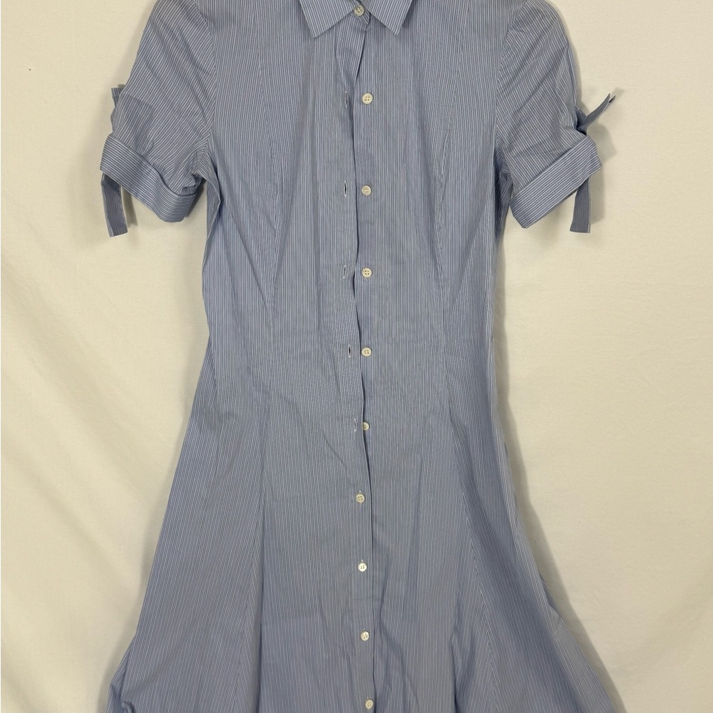 Theory Blue Dress Shirt with Pinstripes